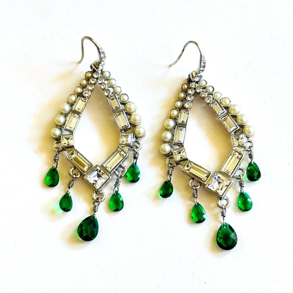 Carolee‎ Lux Imperial Chandelier Earrings Runway crystal Regal Statement Dangle
